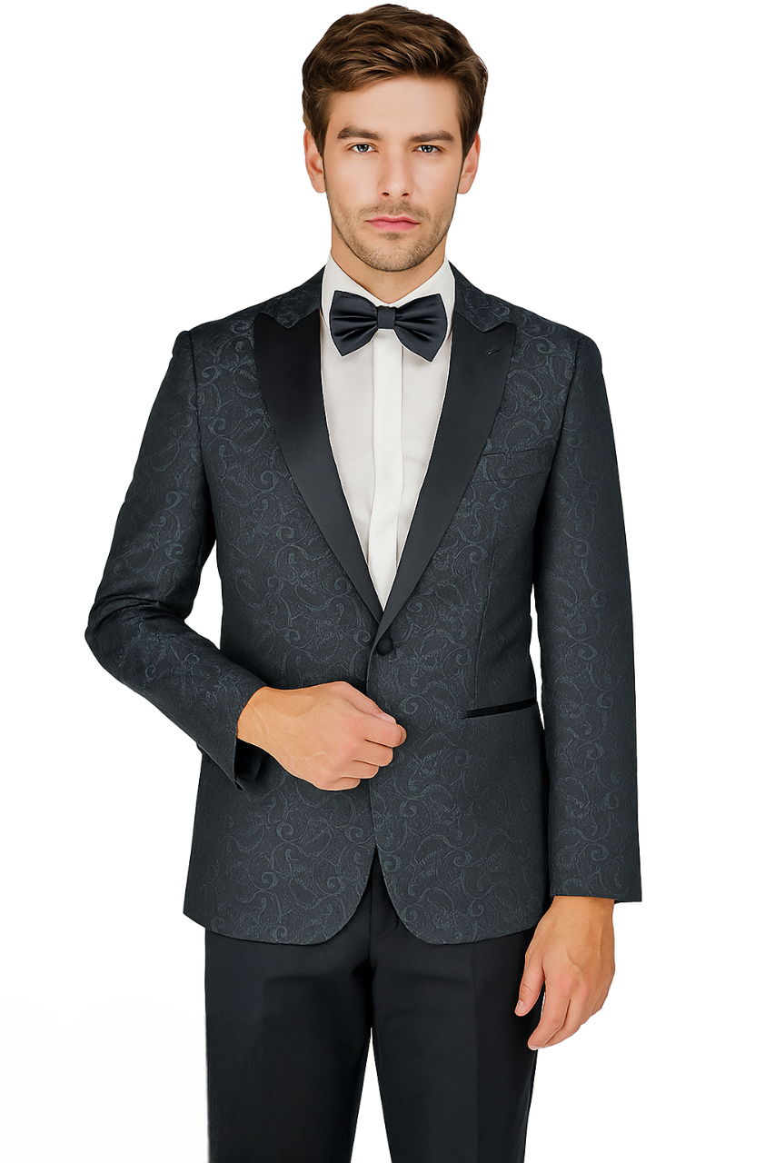 Arlan Paisly Tuxedo by Giorgio Fiorelli in Burgundy/Blue/Black 20   - from alligatorwarehouse.com