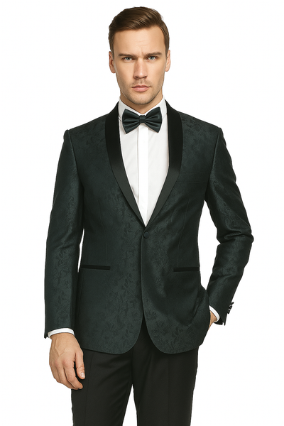 Shawl Jacquard Tuxedo by Giorgio Fiorelli in Burgundy, Gray 9   - from alligatorwarehouse.com