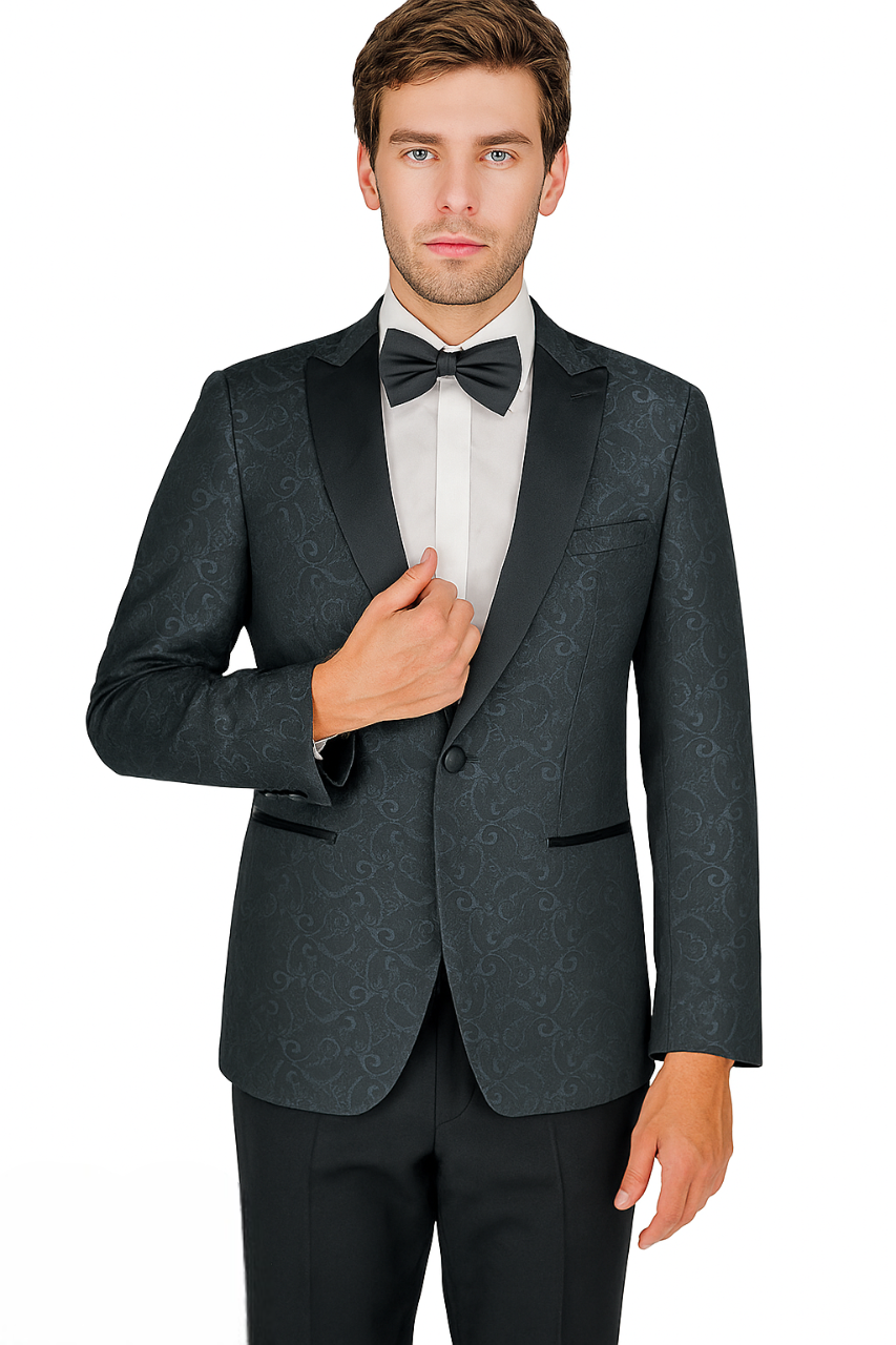 Arlan Paisly Tuxedo by Giorgio Fiorelli in Burgundy/Blue/Black 23   - from alligatorwarehouse.com