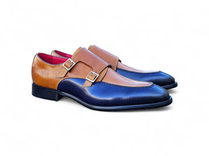 Double Monk Strap Two Tone Loafer