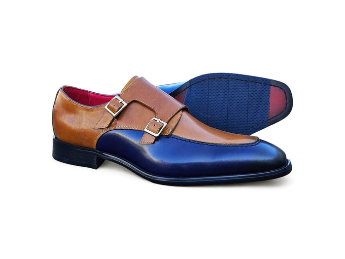 Carrucci Double Monk Strap Two Tone Loafer
