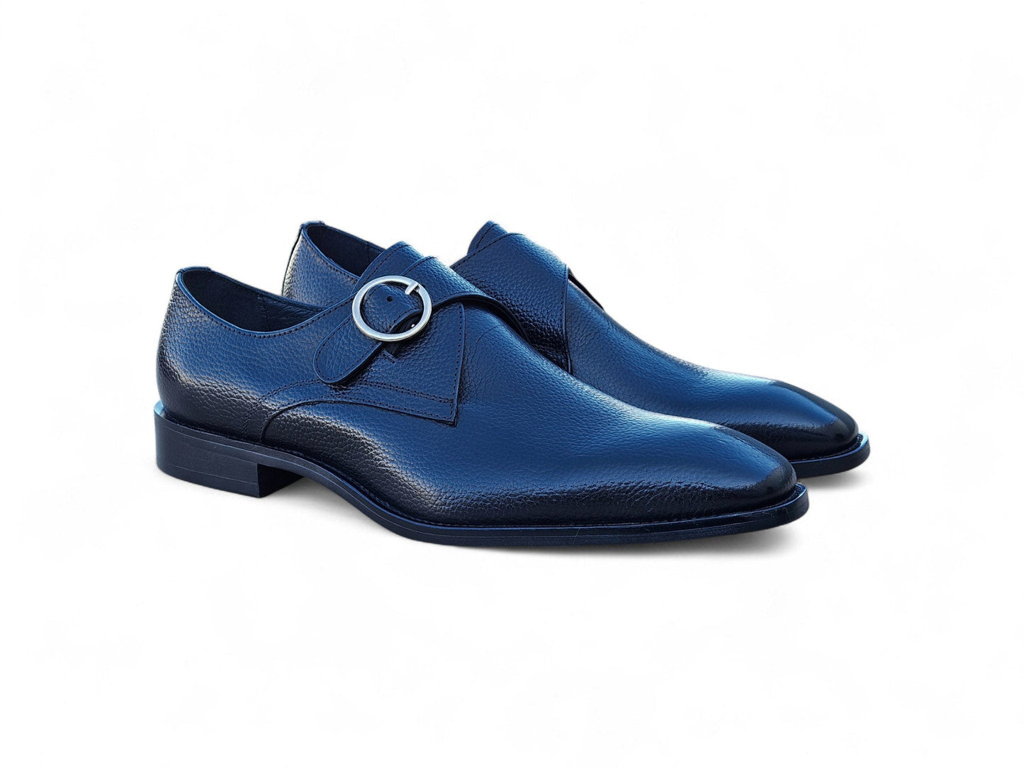 Single Monk Strap Plain Toe Shoes