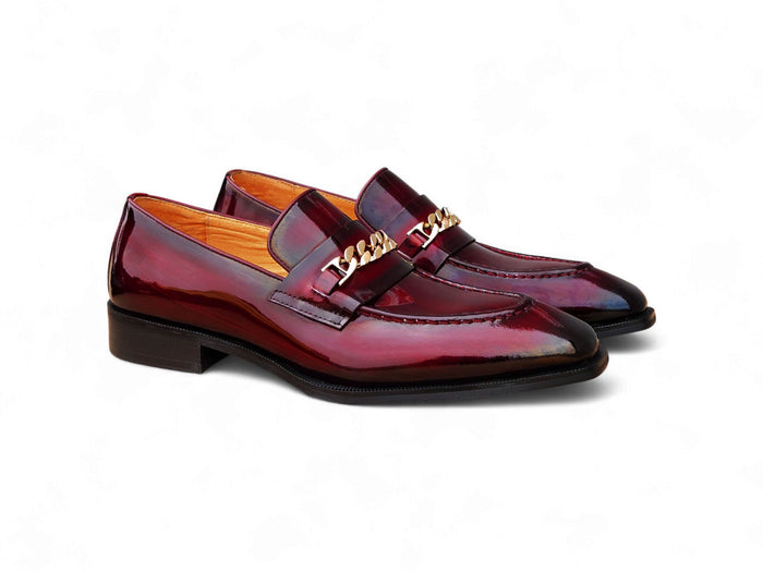 Carrucci Amber Patent Leather Chain Loafer