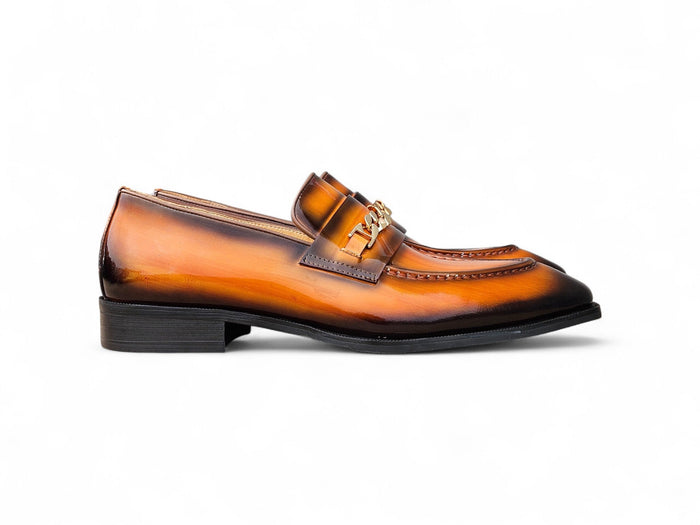 Carrucci Amber Patent Leather Chain Loafer