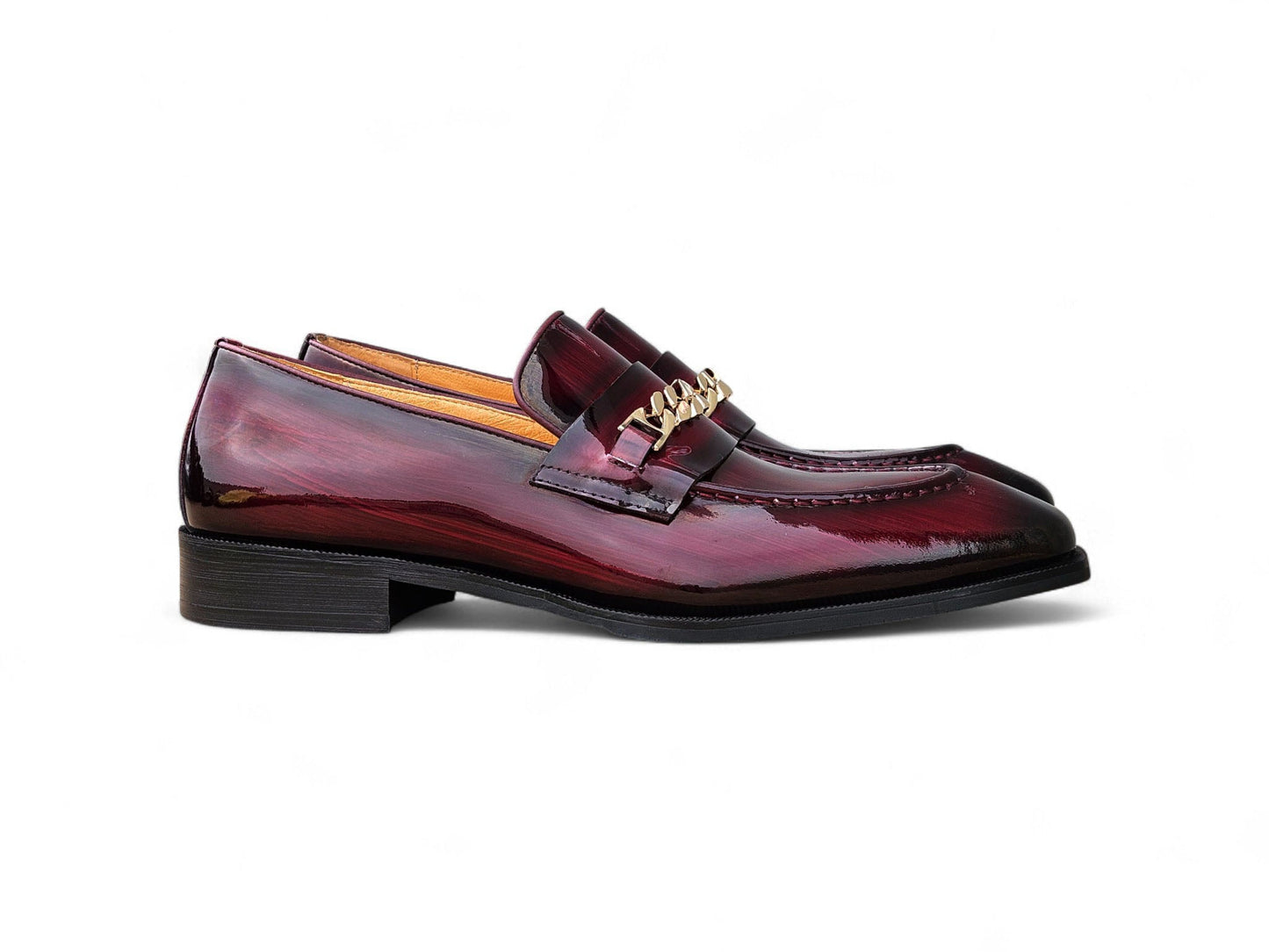 Carrucci Amber Patent Leather Chain Loafer