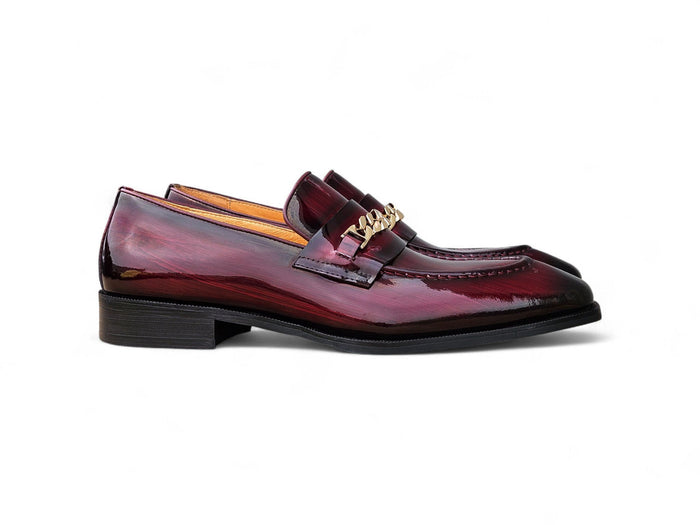 Carrucci Amber Patent Leather Chain Loafer