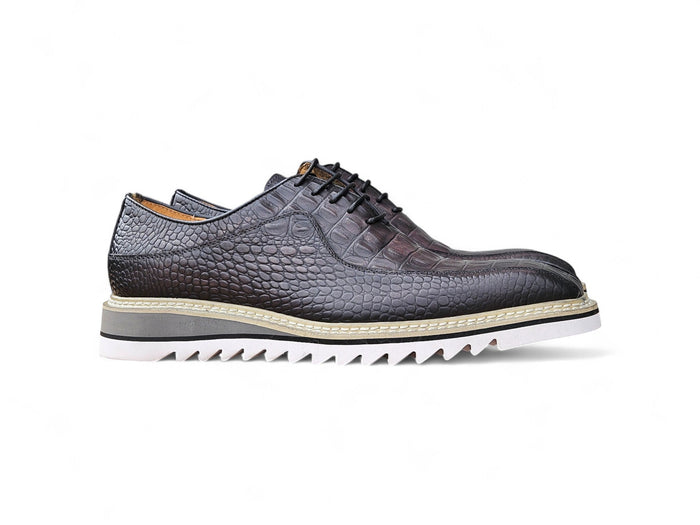 Carrucci Alligator Embossed Leather Derby