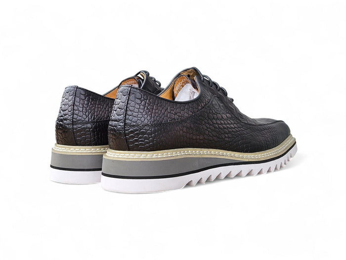 Carrucci Alligator Embossed Leather Derby
