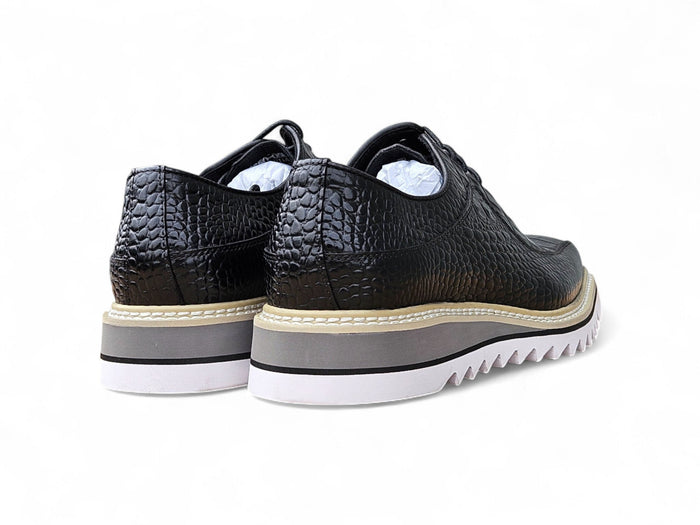 Carrucci Alligator Embossed Leather Derby