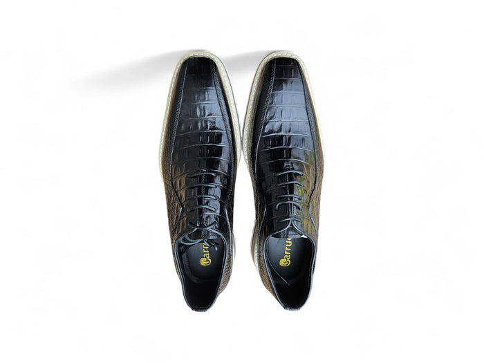 Carrucci Alligator Embossed Leather Derby