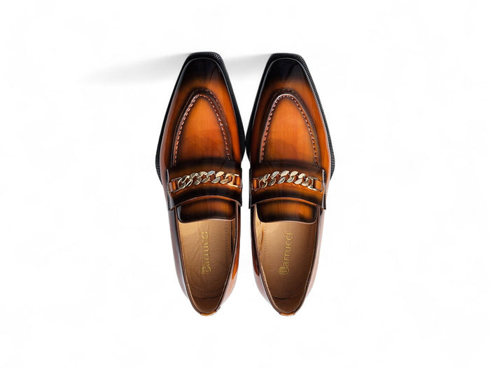 Carrucci Amber Patent Leather Chain Loafer