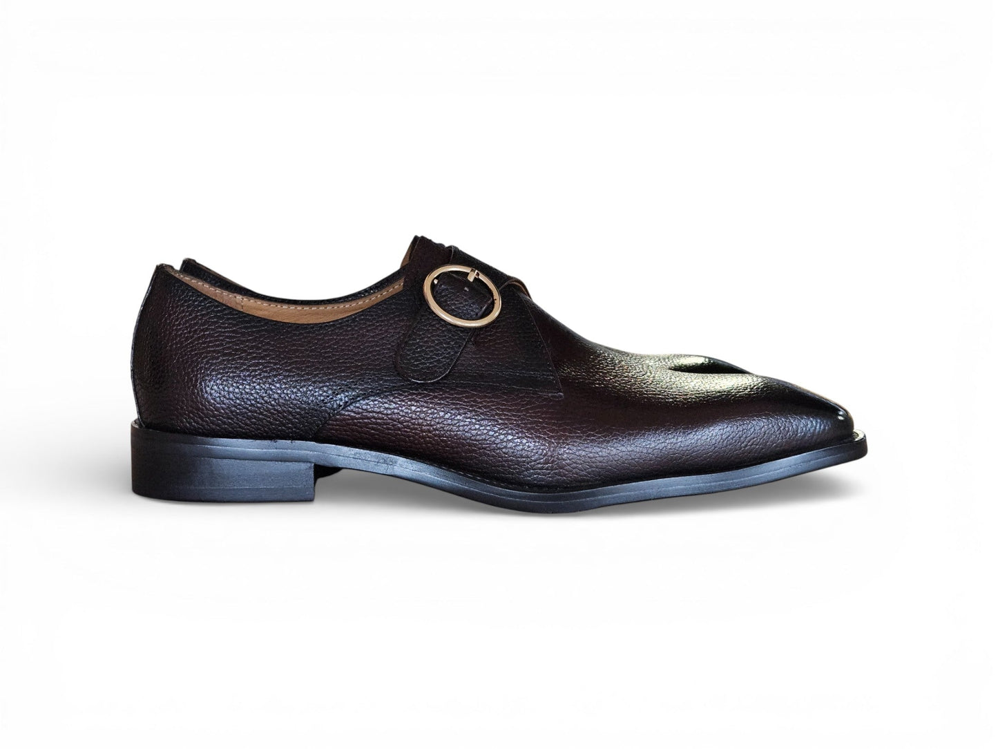 Single Monk Strap Plain Toe Shoes