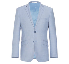 Men's Light Blue 2-Piece Slim Fit Single Breasted Notch Lapel Suit