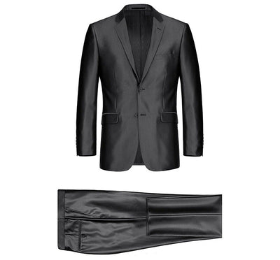Black Regular Fit Sharkskin Italian Styled 2 Piece Suit 7 SO6207-1-CLASSIC  - from alligatorwarehouse.com