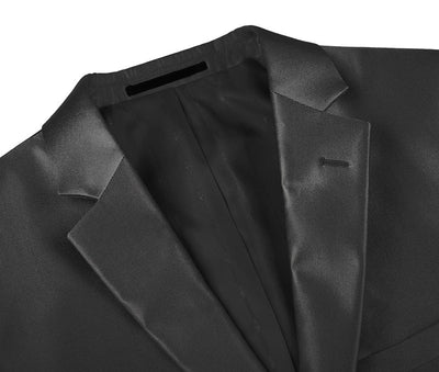 Black Regular Fit Sharkskin Italian Styled 2 Piece Suit 3 SO6207-1-CLASSIC  - from alligatorwarehouse.com