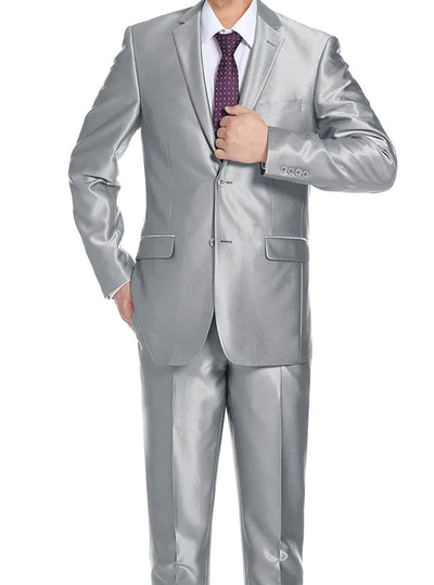 Gray Regular Fit Sharkskin Italian Styled 2 Piece Suit 2 SO6207-2-CLASSIC  - from alligatorwarehouse.com
