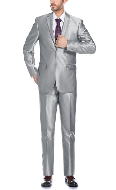 Gray Regular Fit Sharkskin Italian Styled 2 Piece Suit 1 SO6207-2-CLASSIC  - from alligatorwarehouse.com