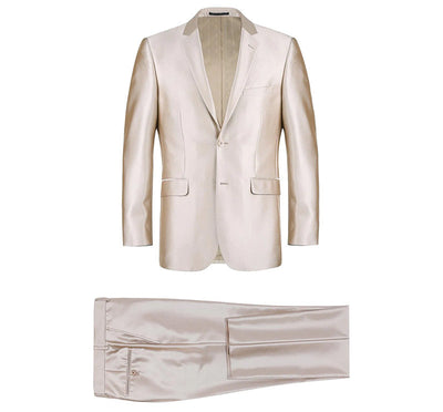 Beige Regular Fit Sharkskin Italian Styled 2 Piece Suit 3 SO6207-3-CLASSIC  - from alligatorwarehouse.com