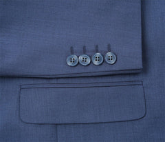 Regular Fit 2 Piece Notch Lapel 2 Button Suit In Blue