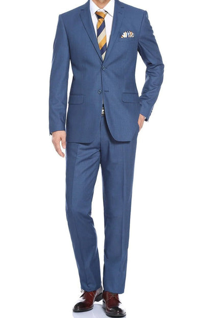 Blue Dress Suit Slim Fit 2 Piece Notch Lapel 1 SO62106-3-SLIM2PC  - from alligatorwarehouse.com