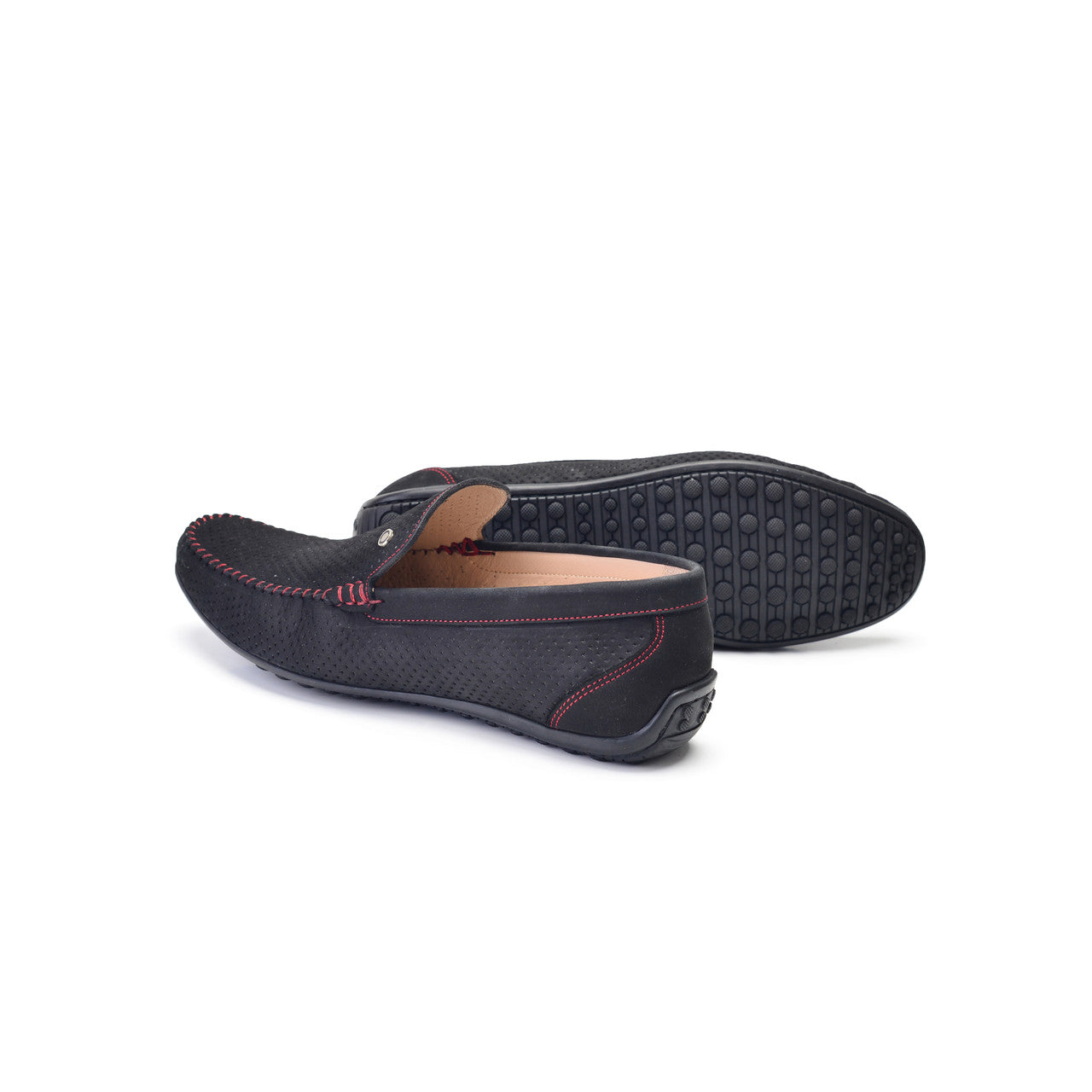P00023-2301-perforated Driving shoe Black