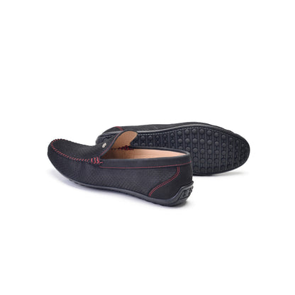 P00023-2301-perforated Driving shoe Black