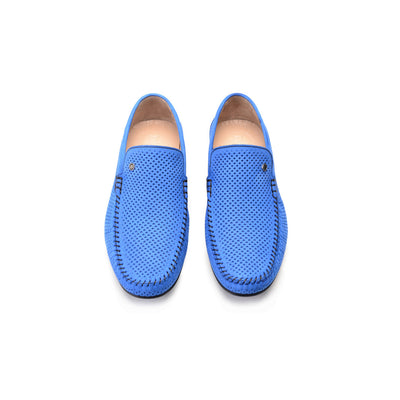 P00024-2301-perforated Driving shoe Blue