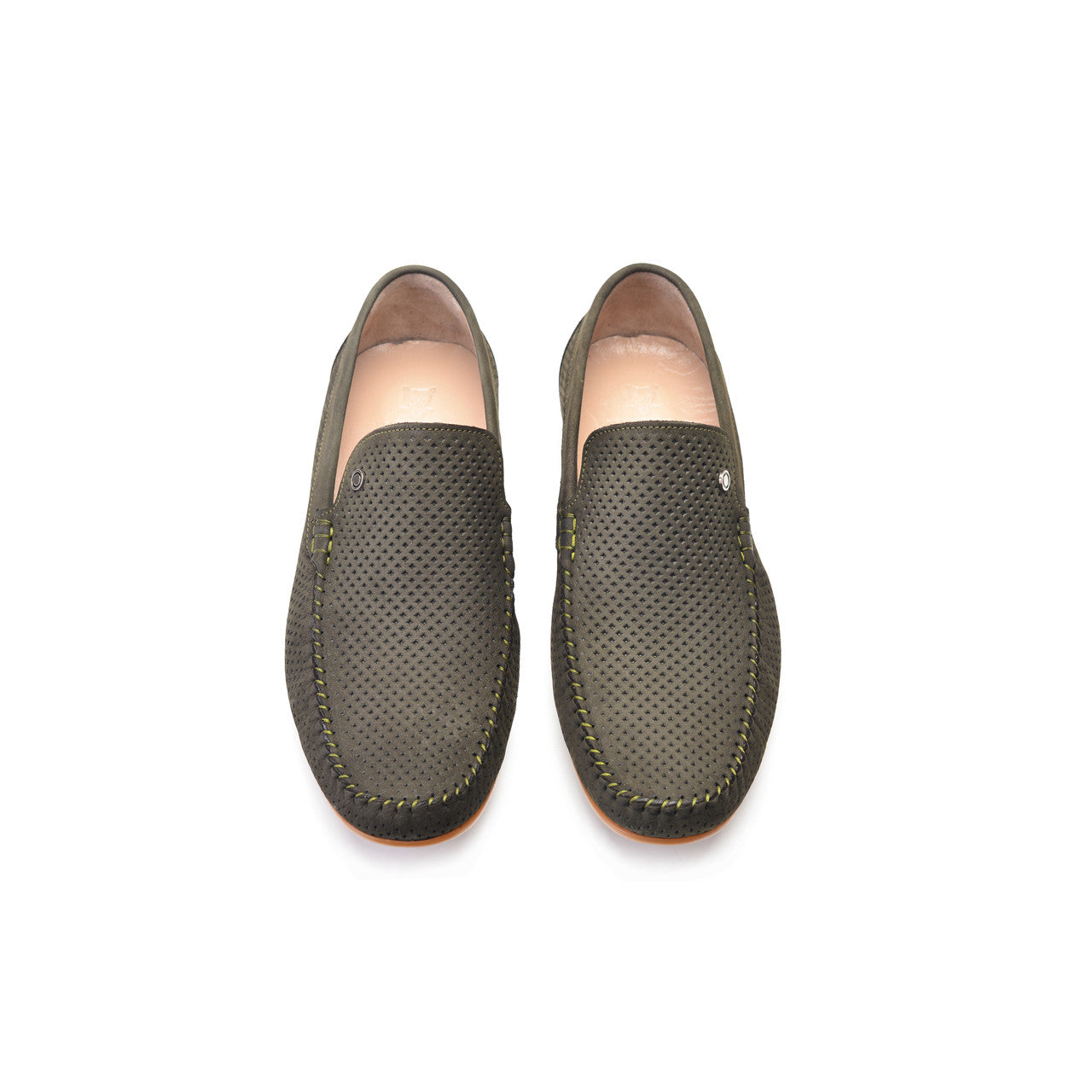 P00025-2301-perforated Driving shoe Green