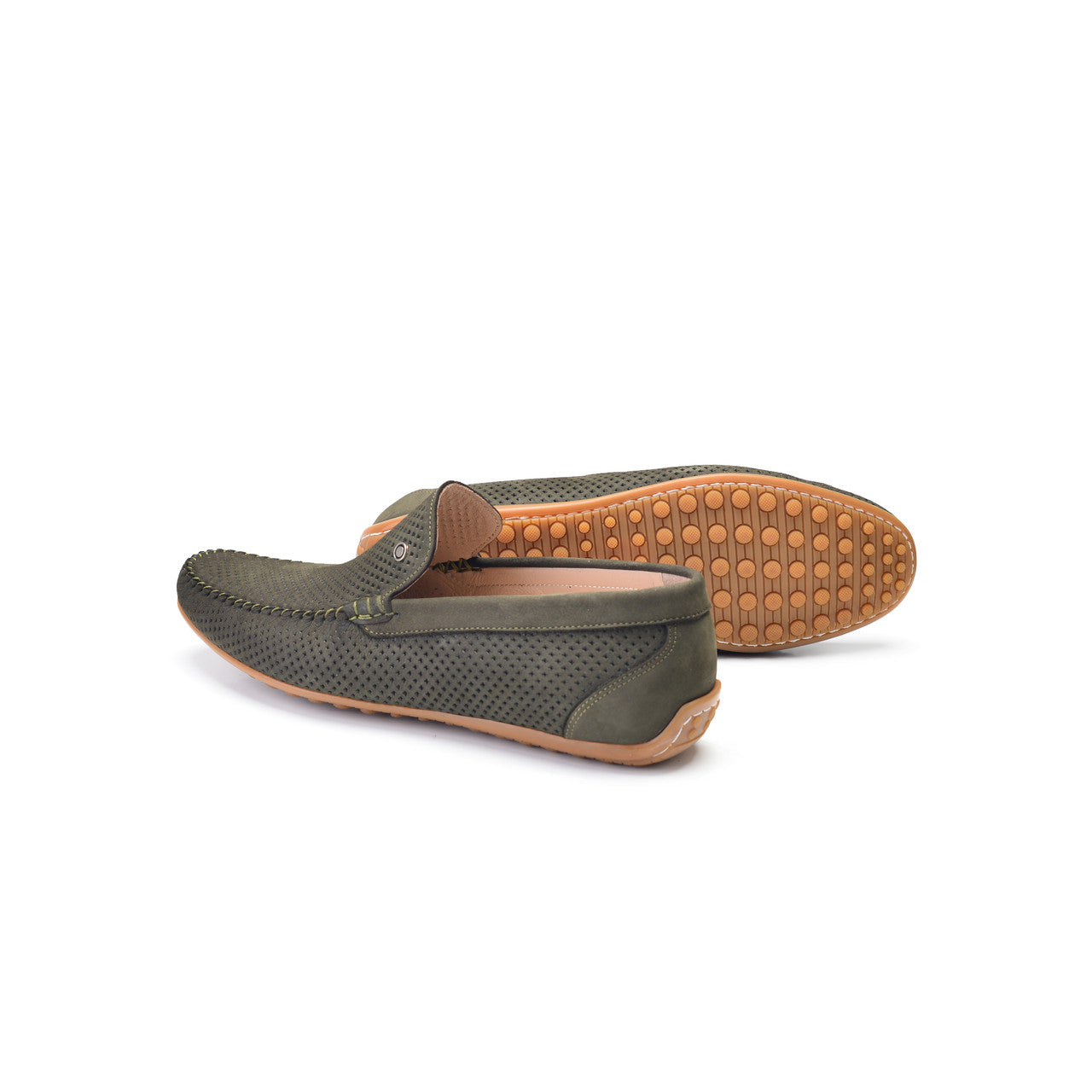 P00025-2301-perforated Driving shoe Green