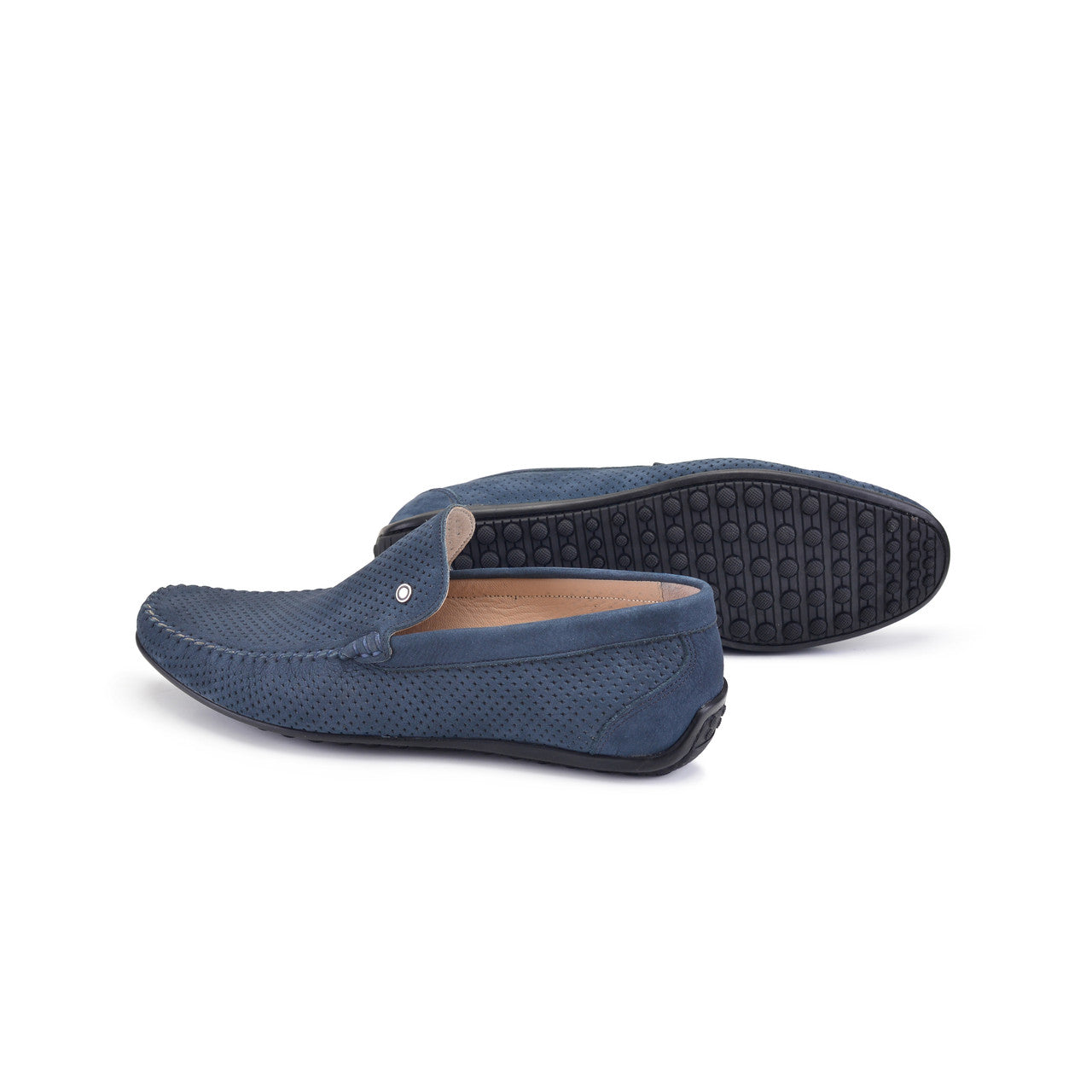 P00026-2301-perforated Driving shoe Navy