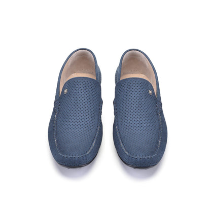 P00026-2301-perforated Driving shoe Navy
