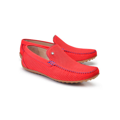 P00022-2301-perforated Driving shoe Red