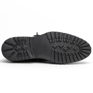 Zelli Campo Sueded Goatskin Lace-up Blucher Shoes in Black