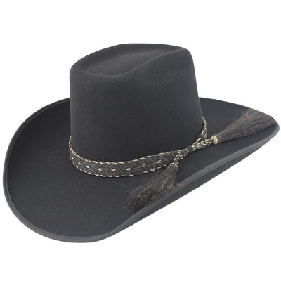 Cuernos Chuecos Black 6X Brick Crown Felt Hat With Horsehair Band 5 -1  - from alligatorwarehouse.com
