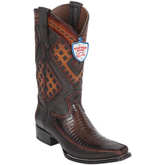 Brown Lizard European Square Toe Western Boot