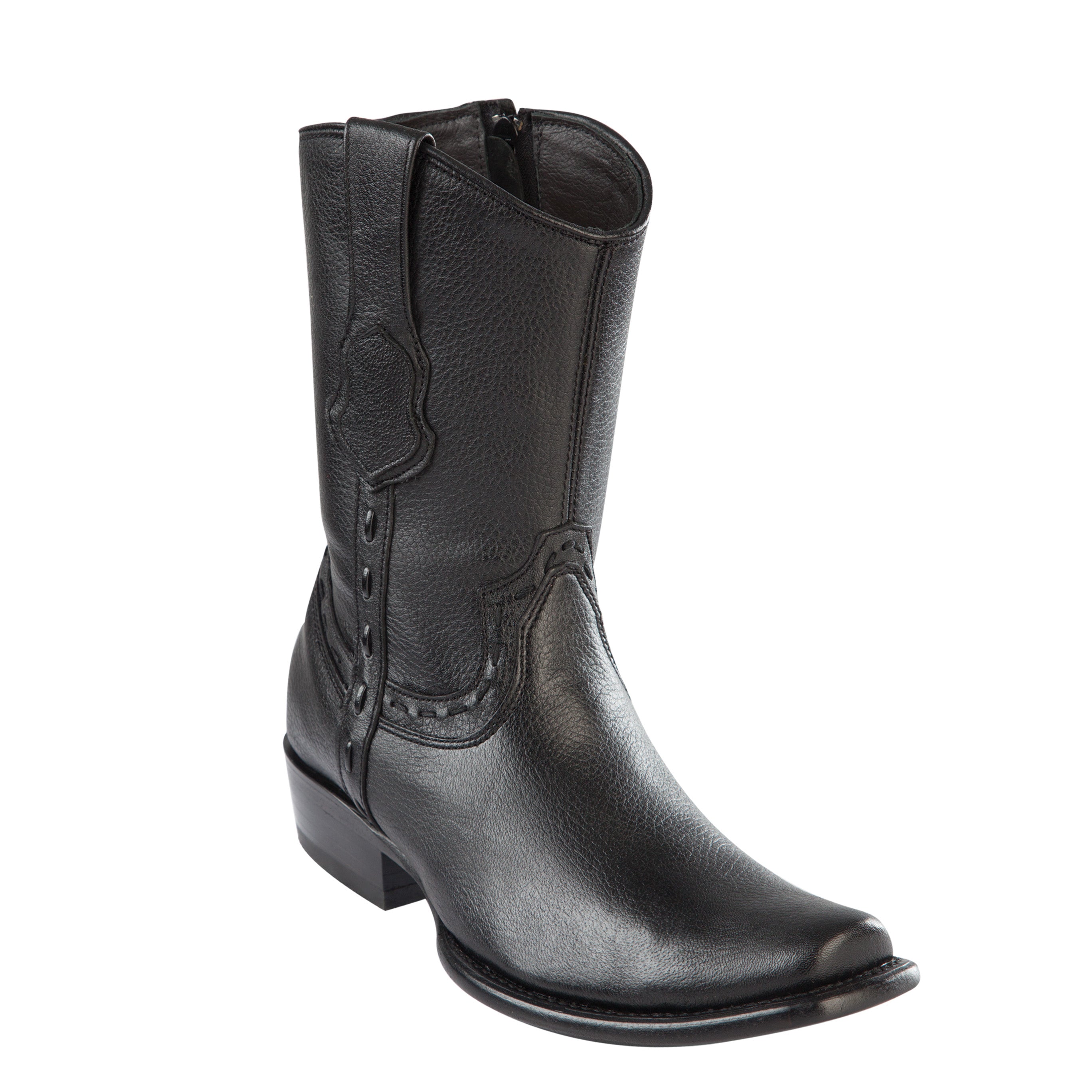 Black Short Cowboy Boots Mens