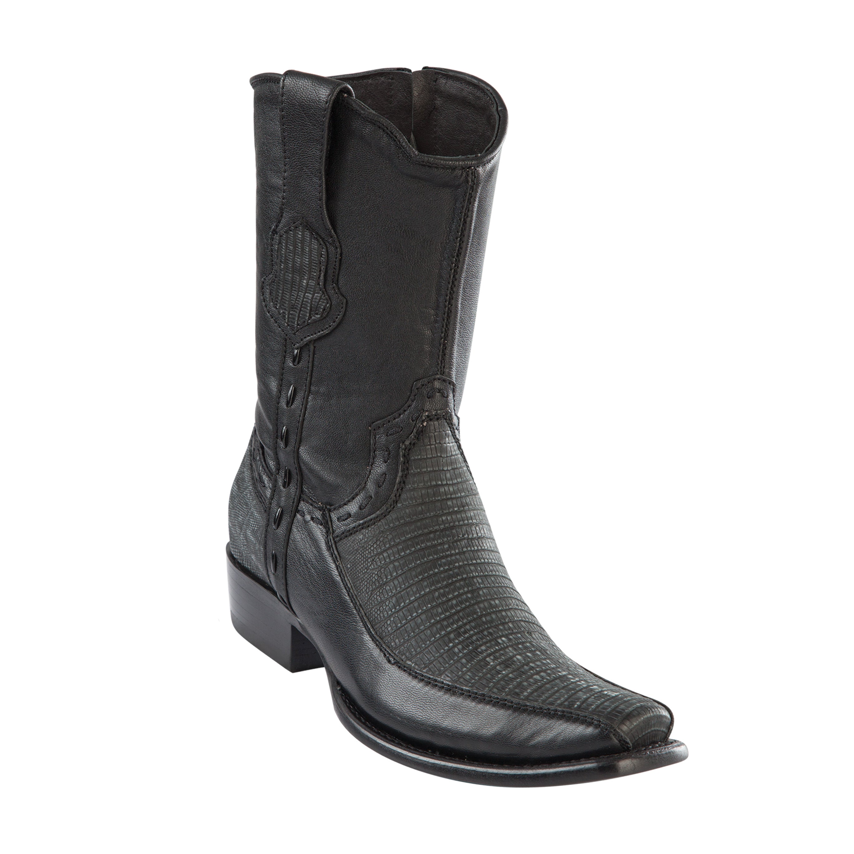 Black Wild West Lizard Teju Dubai Short Cowboy Boot