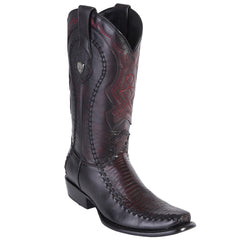 Black cherry lizard skin boot