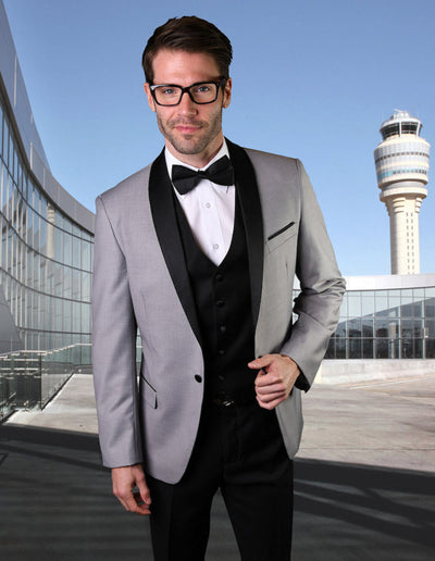 Mens Vested Wool Shawl Lapel Tuxedo in Grey 1 ENCORE_GREY_34S  - from alligatorwarehouse.com