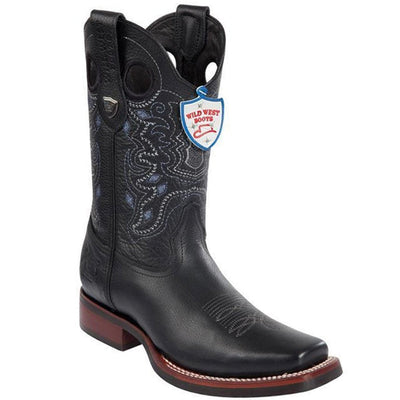 Cowboy Boots Square Toe Black 1   - from alligatorwarehouse.com