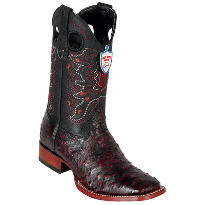 Black Cherry Ostrich Cowboy Boots 1   - from alligatorwarehouse.com