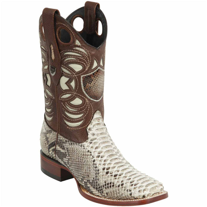 Mens Python Skin Boots Square Toe - Wild West Boots