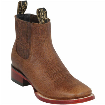 Walnut Square Toe Ankle Boots 1   - from alligatorwarehouse.com