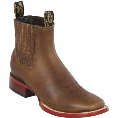 Dark Honey Square Toe Ankle Boots 1   - from alligatorwarehouse.com