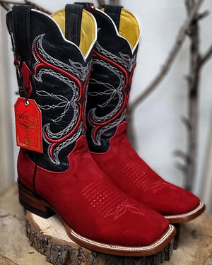 Botas de Cuero Gamuza Horma Rodeo Cuadrada