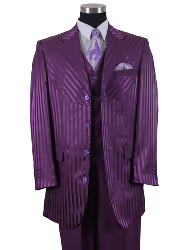 Mens 3 Button Ton on Ton Stripe Fashion Suit 1 D4-6275  - from alligatorwarehouse.com