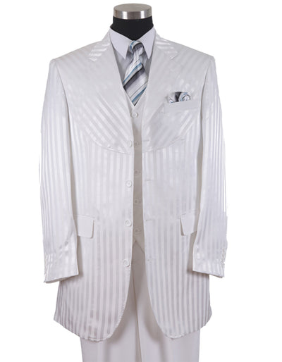 Mens 3 Button Ton on Ton Stripe Fashion Suit in White 1 SX-5527  - from alligatorwarehouse.com