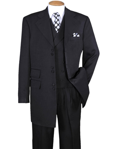 Mens 6 Button Double Breasted Vest Black Suit 1 UV-7754  - from alligatorwarehouse.com