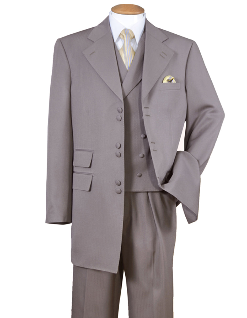 Mens 6 Button Double Breasted Vest Taupe Suit 1 99-1512  - from alligatorwarehouse.com