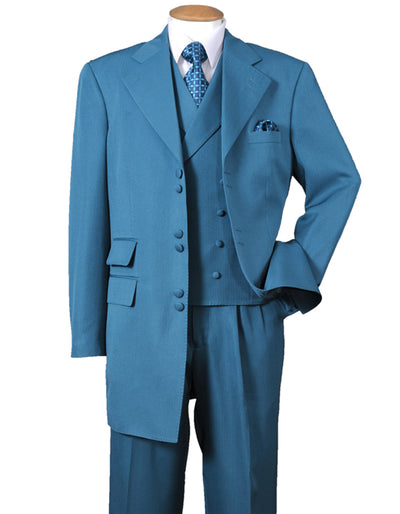 Mens 6 Button Double Breasted Vest Turquoise Suit 1 SKU#Longstry-2917V-Turqoise  - from alligatorwarehouse.com